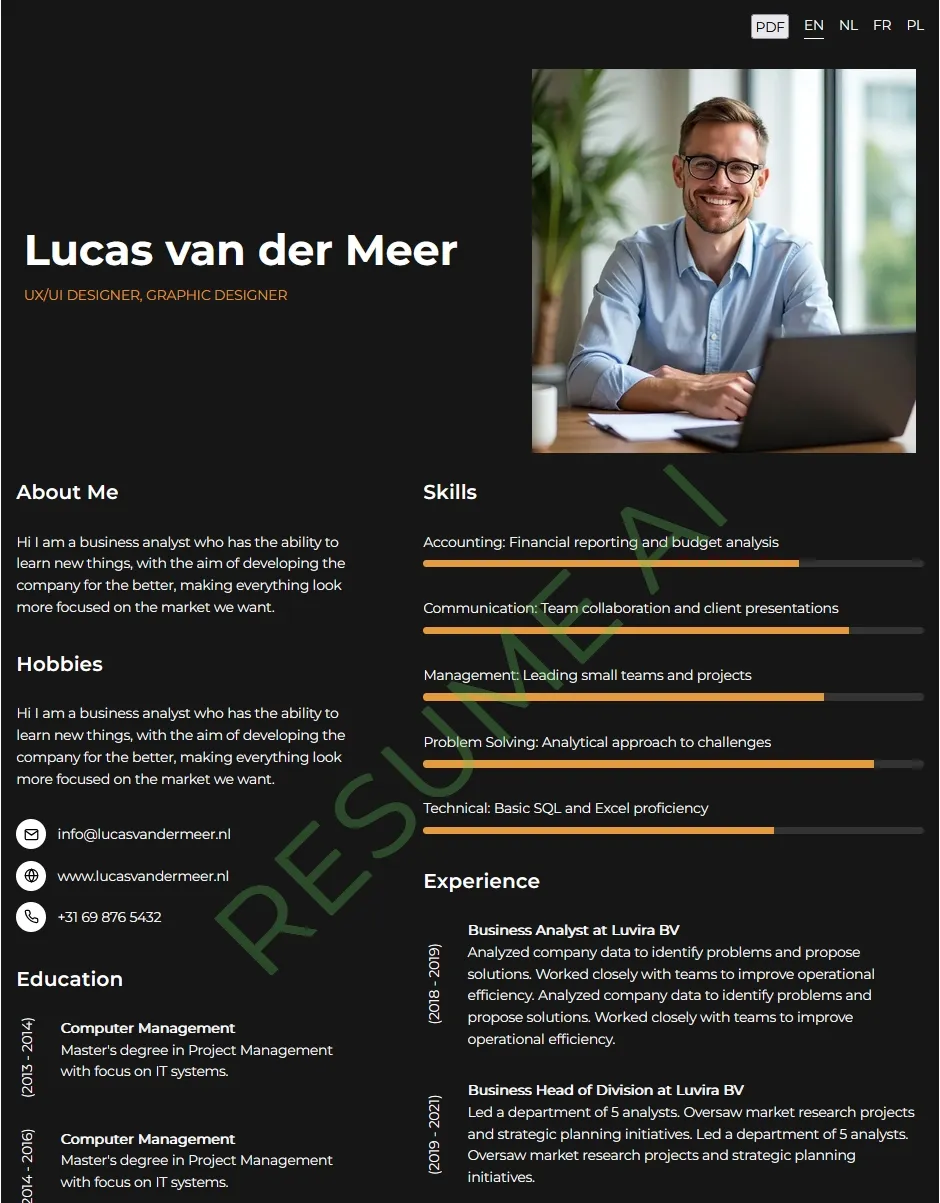 Example resume