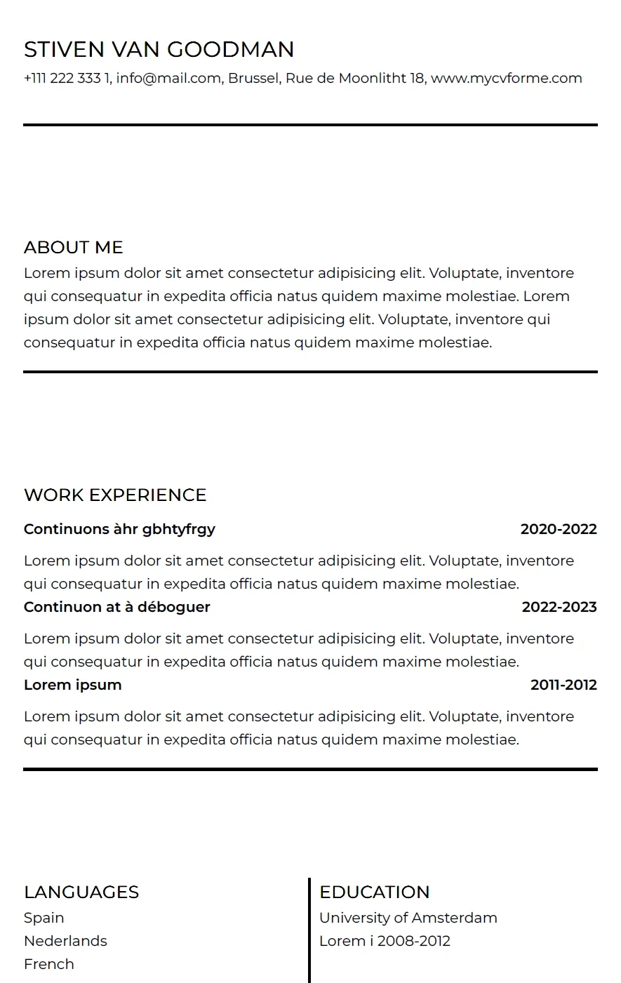 Template CV