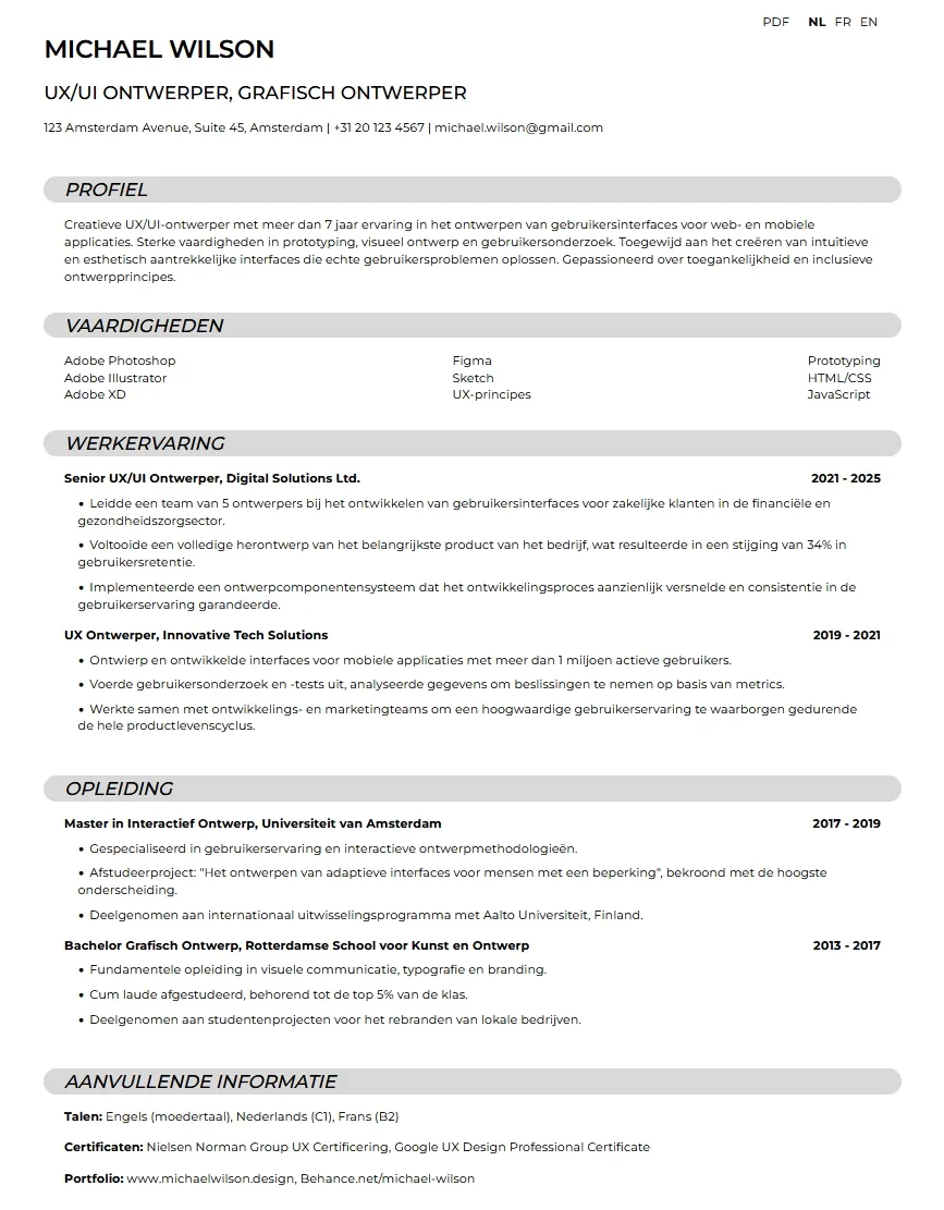 Example resume