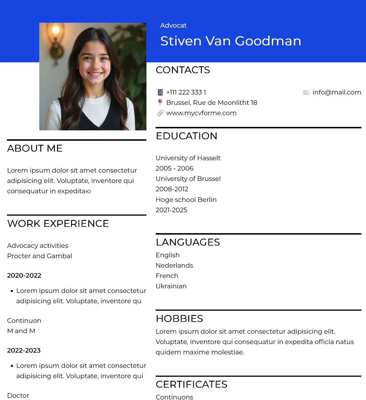 Template CV